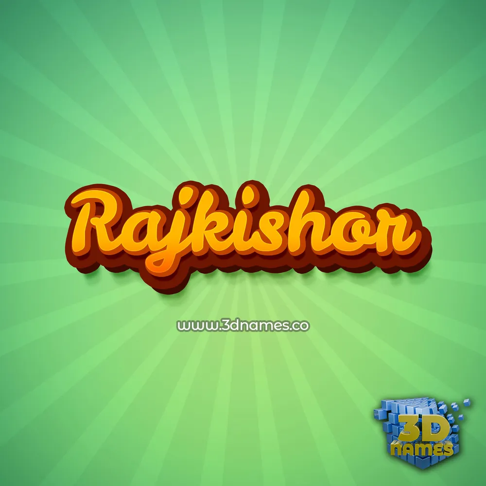 rajkishor in Green Rays style - 3D name wallpaper