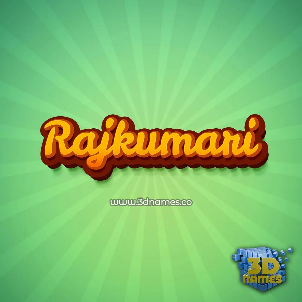 rajkumari in Green Rays style - 3D name wallpaper