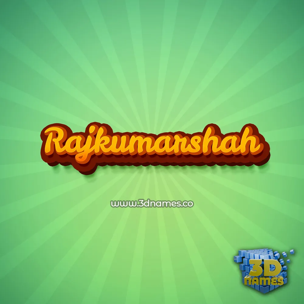 rajkumarshah in Green Rays style - 3D name wallpaper