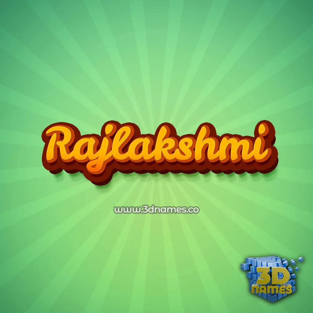 rajlakshmi in Green Rays style - 3D name wallpaper