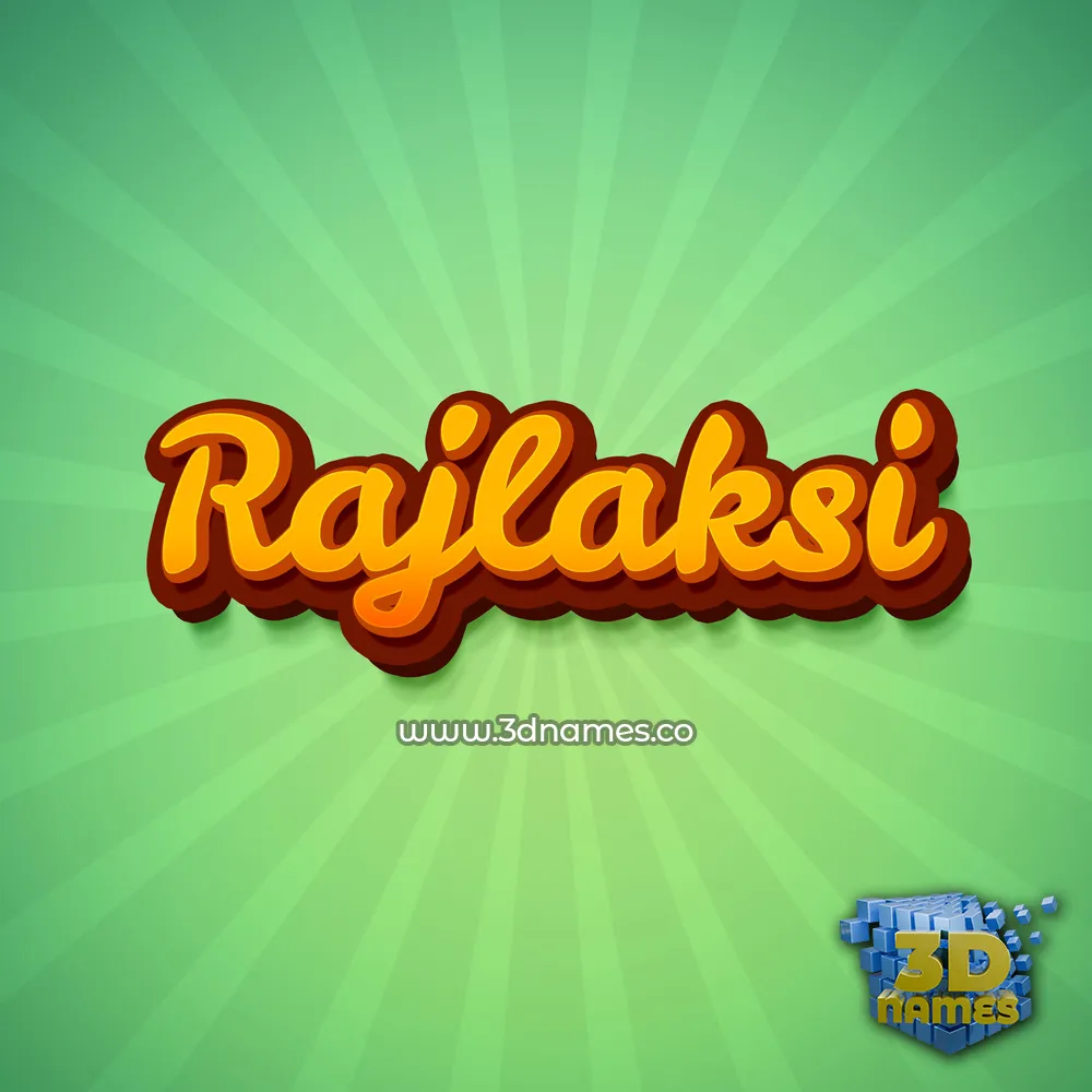 rajlaksi in Green Rays style - 3D name wallpaper