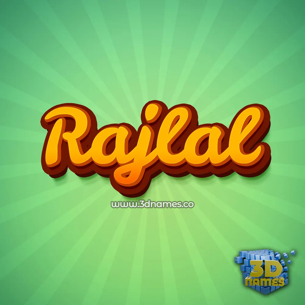 rajlal in Green Rays style - 3D name wallpaper