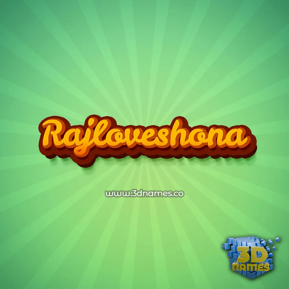rajloveshona in Green Rays style - 3D name wallpaper