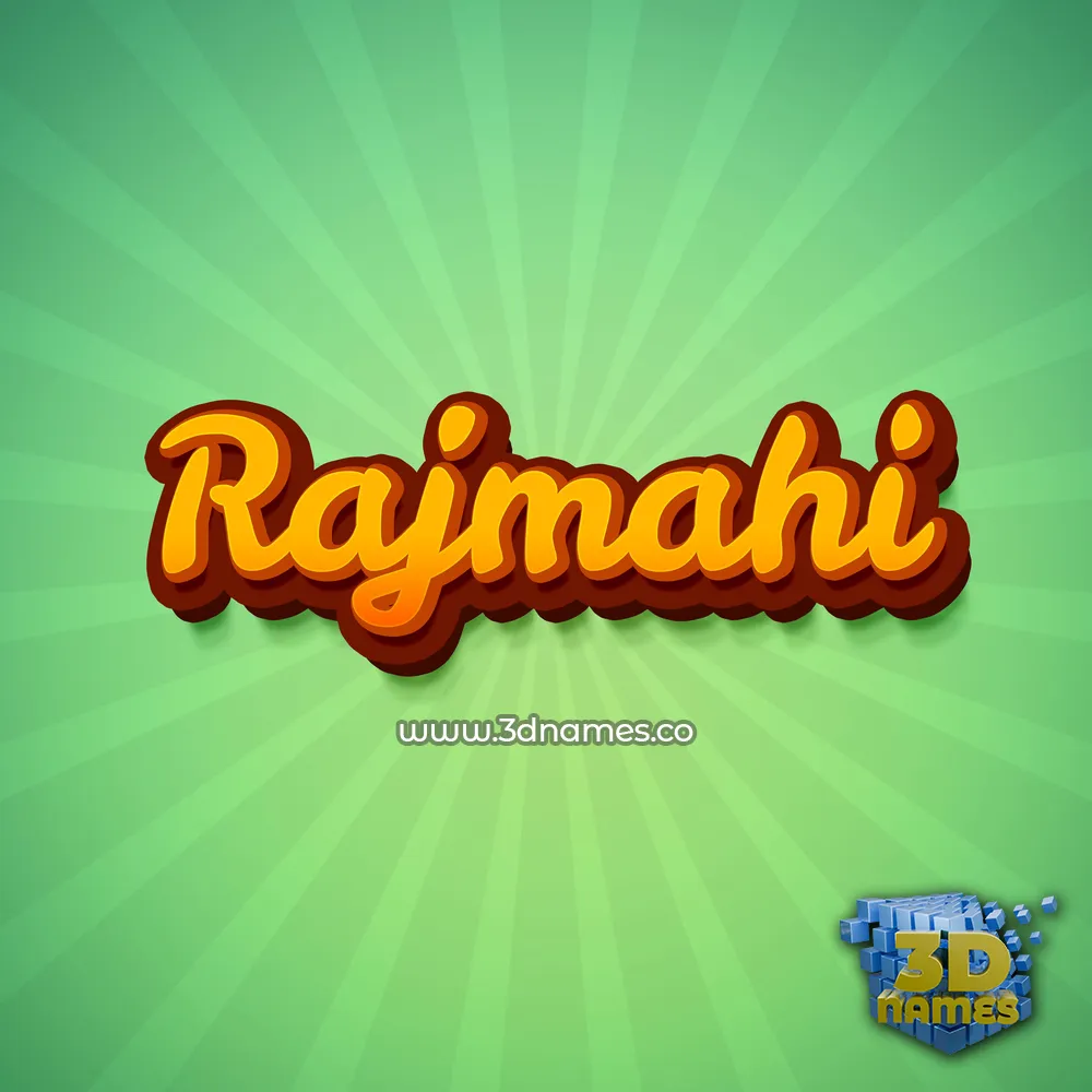 rajmahi in Green Rays style - 3D name wallpaper