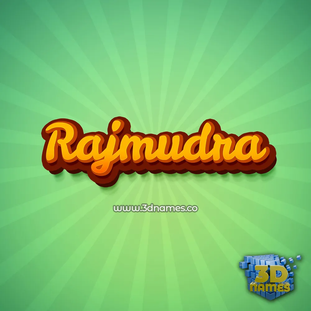 rajmudra in Green Rays style - 3D name wallpaper