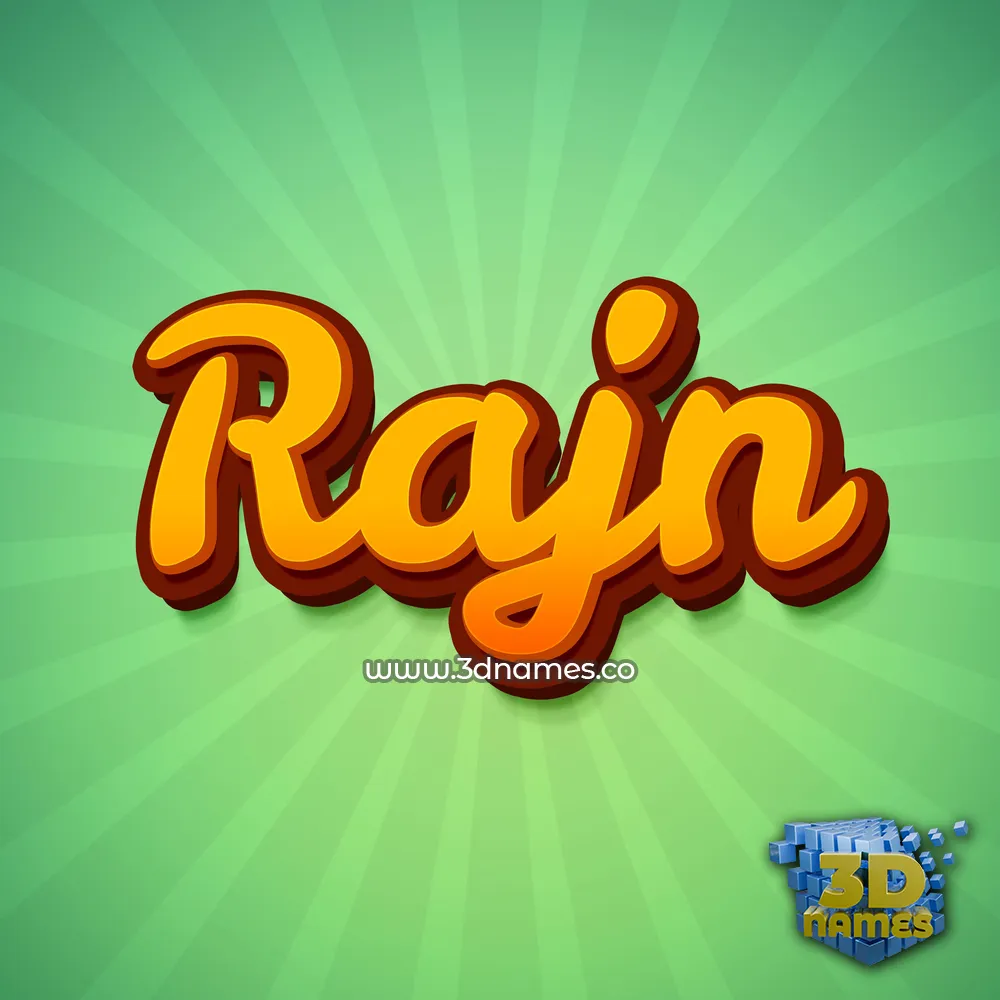 rajn in Green Rays style - 3D name wallpaper