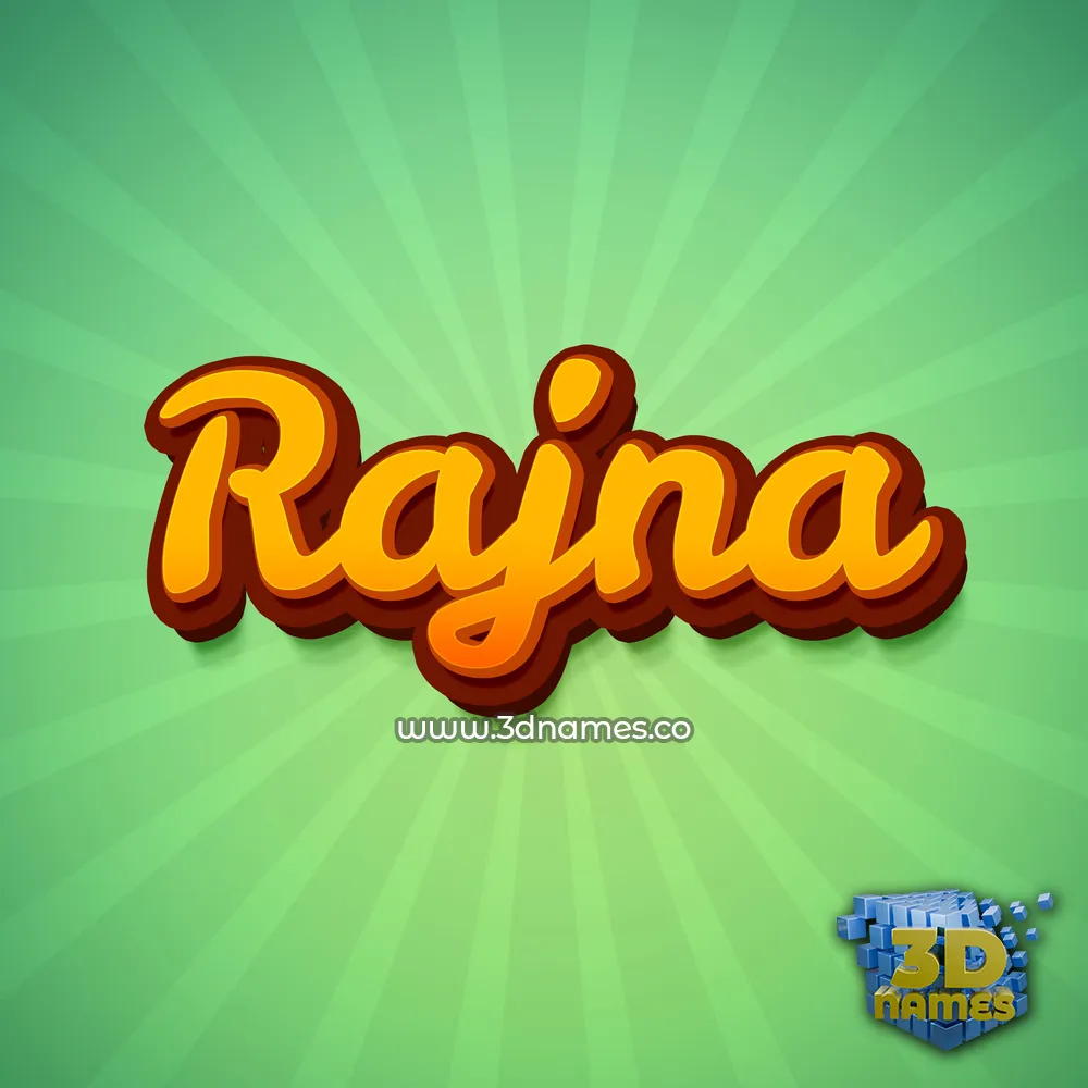 rajna in Green Rays style - 3D name wallpaper