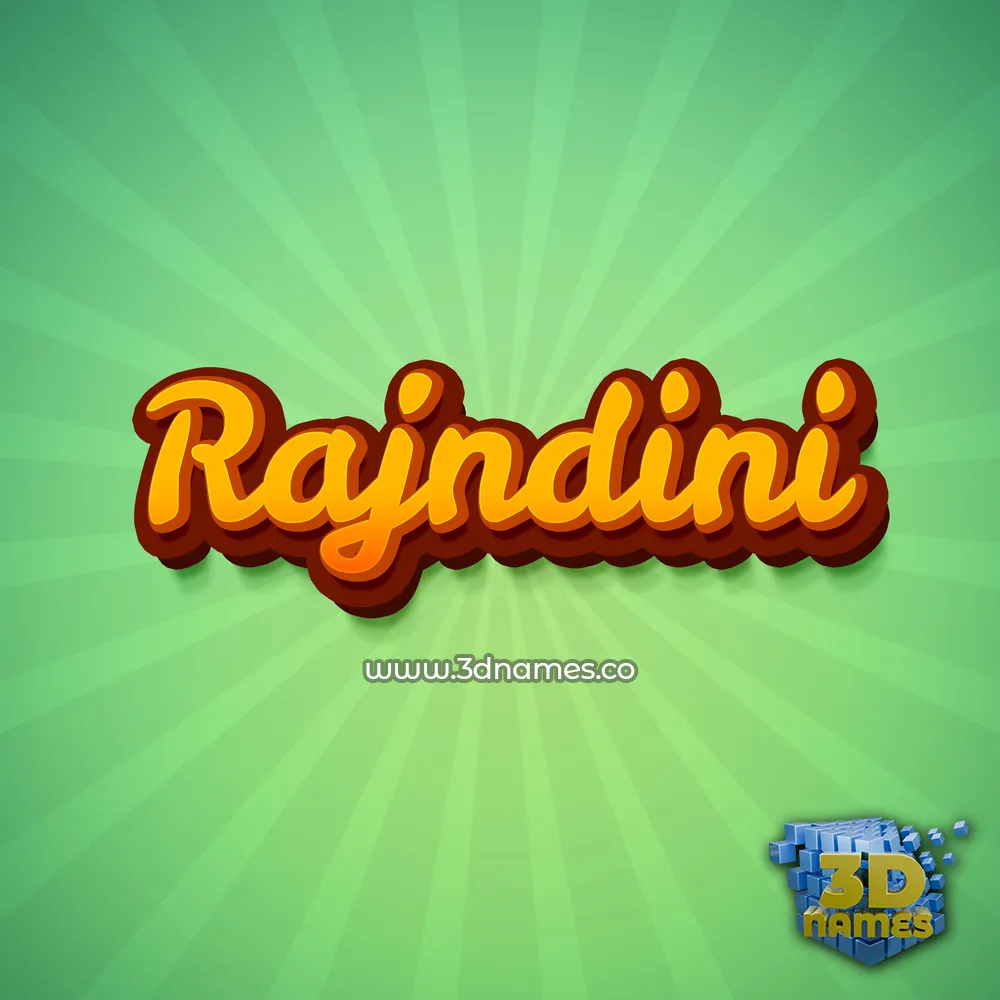 rajndini in Green Rays style - 3D name wallpaper