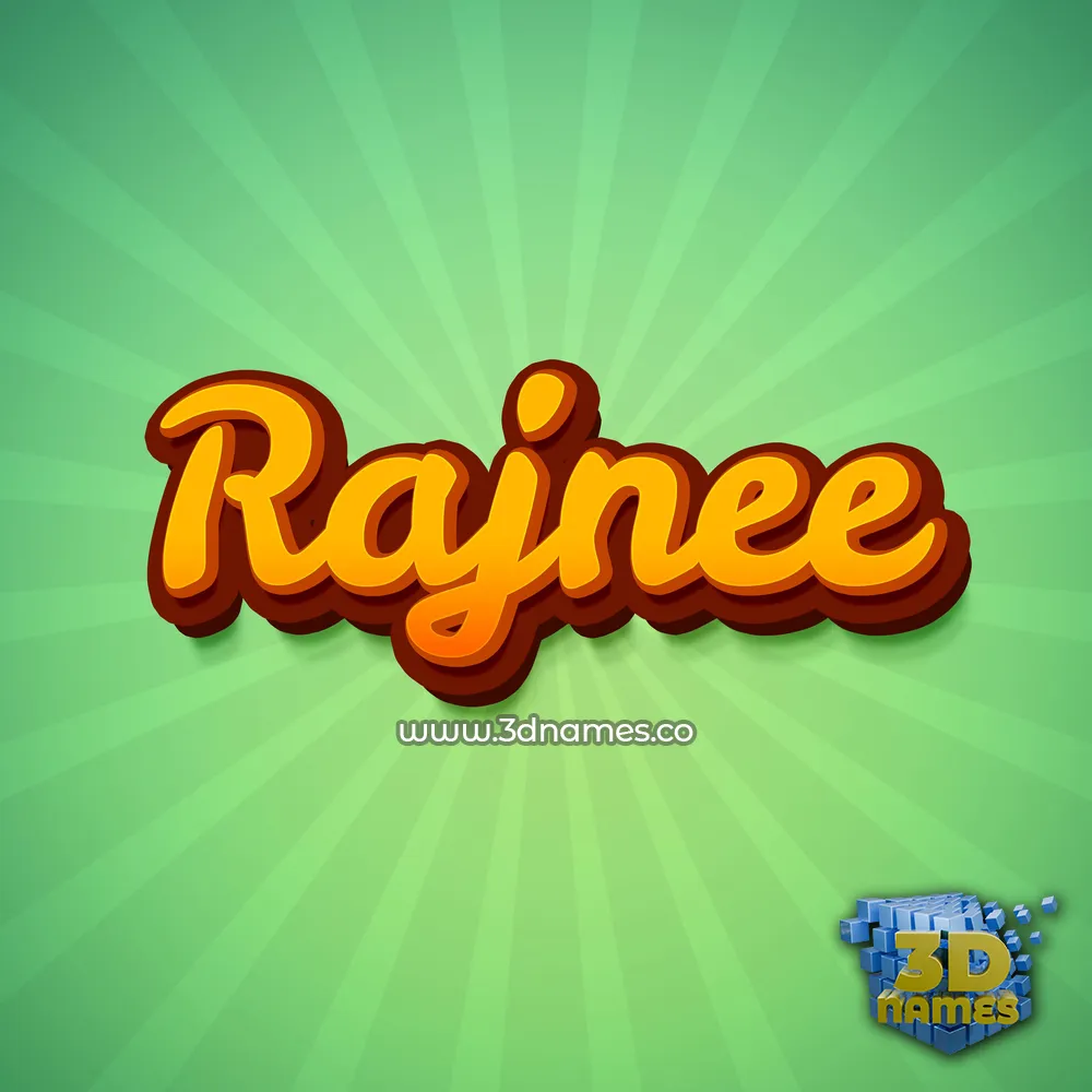 rajnee in Green Rays style - 3D name wallpaper