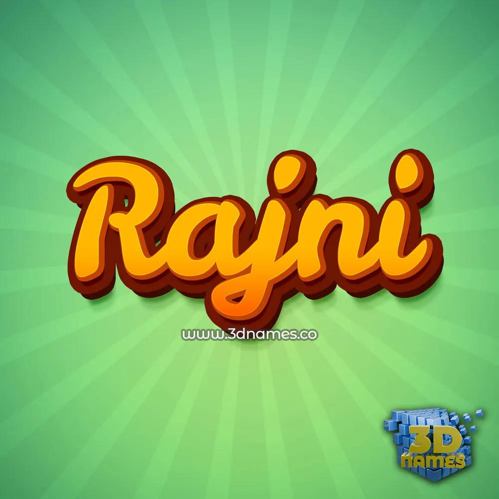rajni in Green Rays style - 3D name wallpaper