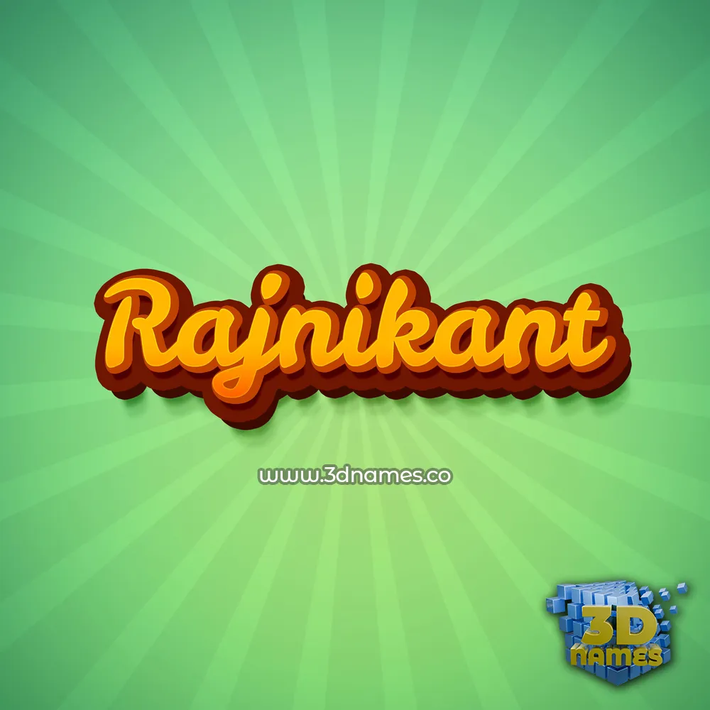 rajnikant in Green Rays style - 3D name wallpaper