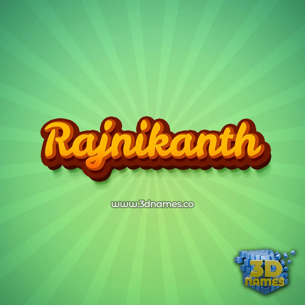 rajnikanth in Green Rays style - 3D name wallpaper