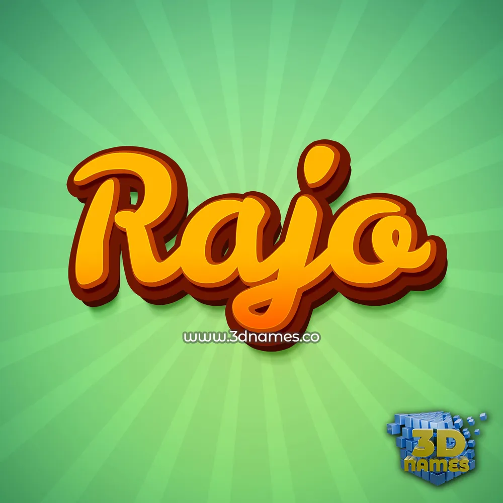 rajo in Green Rays style - 3D name wallpaper