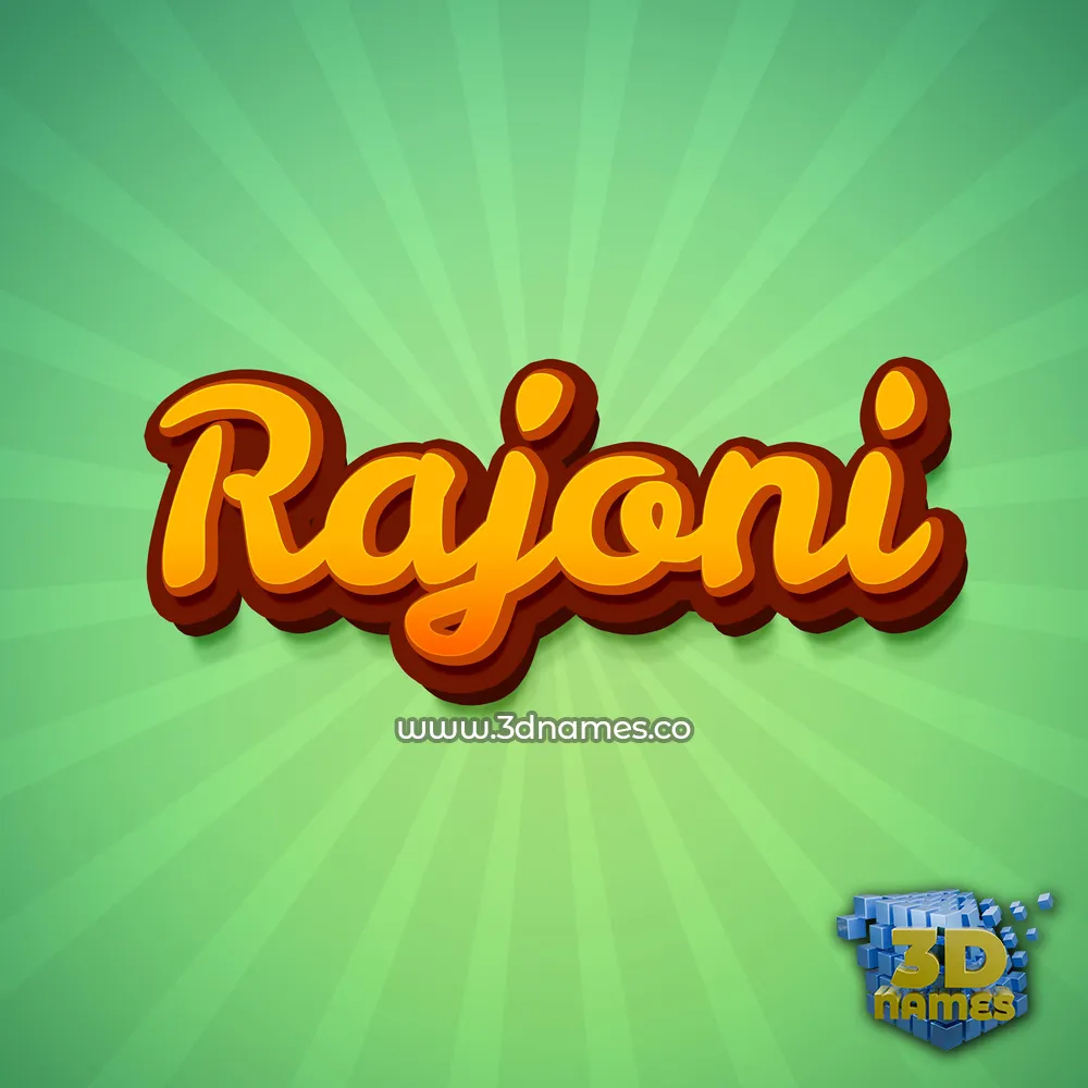 rajoni in Green Rays style - 3D name wallpaper