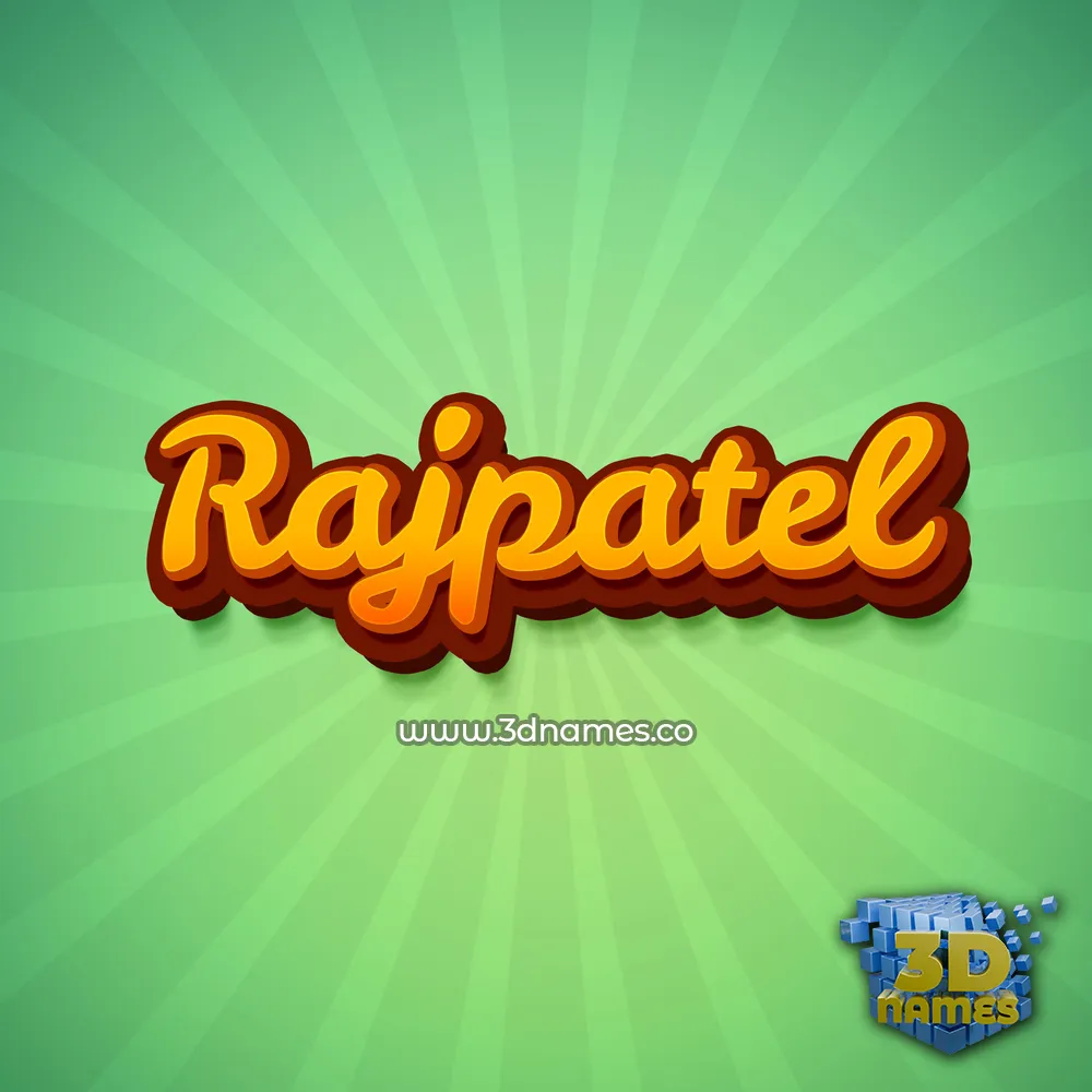 rajpatel in Green Rays style - 3D name wallpaper