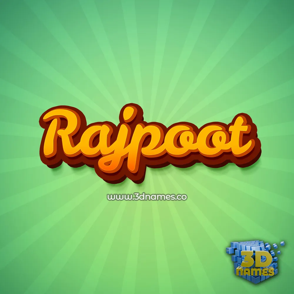 rajpoot in Green Rays style - 3D name wallpaper