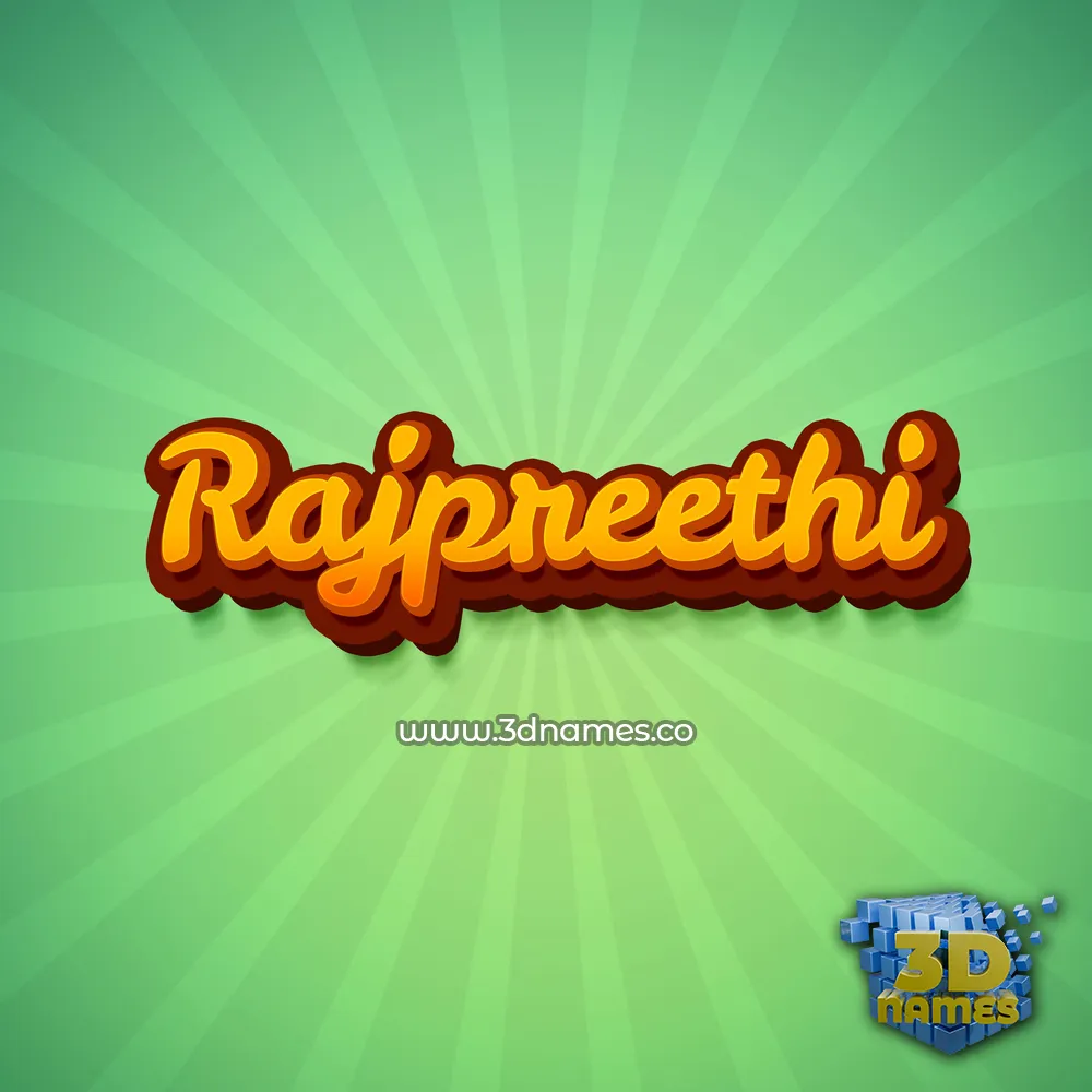 rajpreethi in Green Rays style - 3D name wallpaper