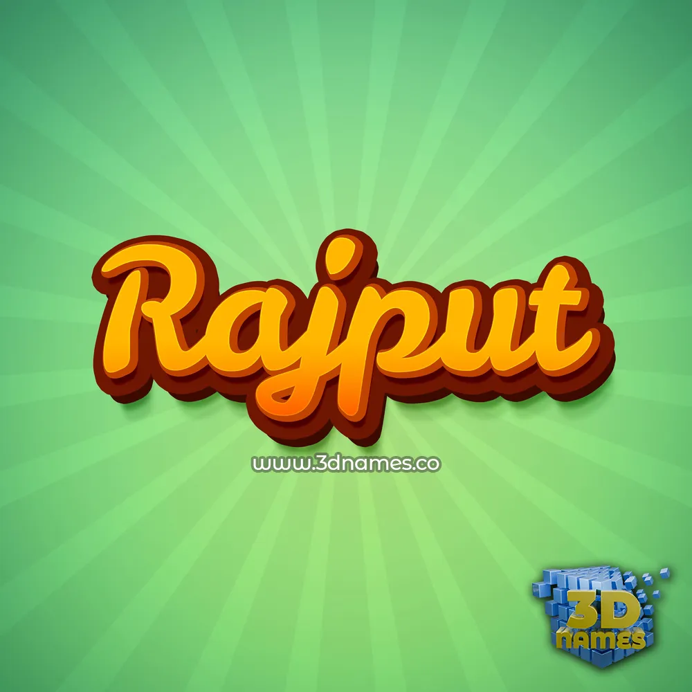 rajput in Green Rays style - 3D name wallpaper