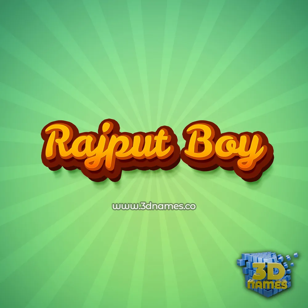 rajput boy in Green Rays style - 3D name wallpaper