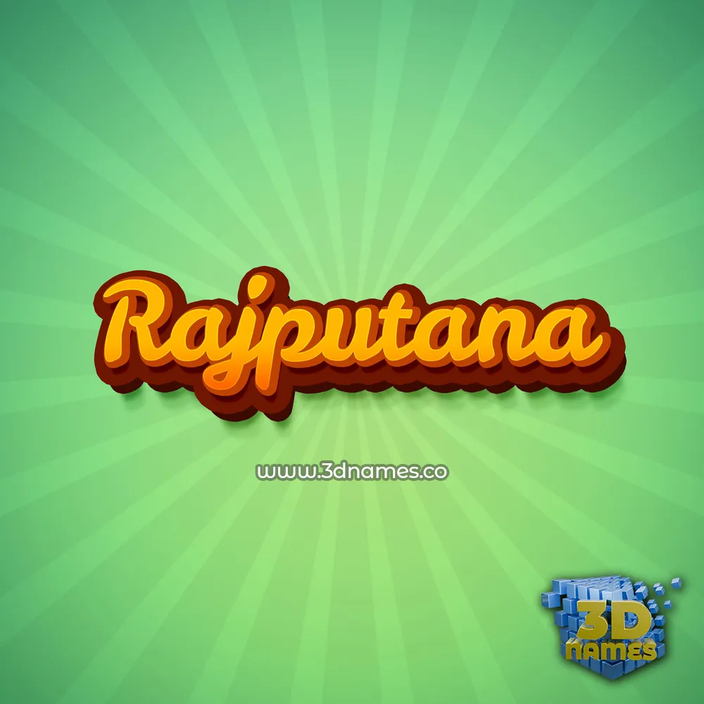 rajputana in Green Rays style - 3D name wallpaper