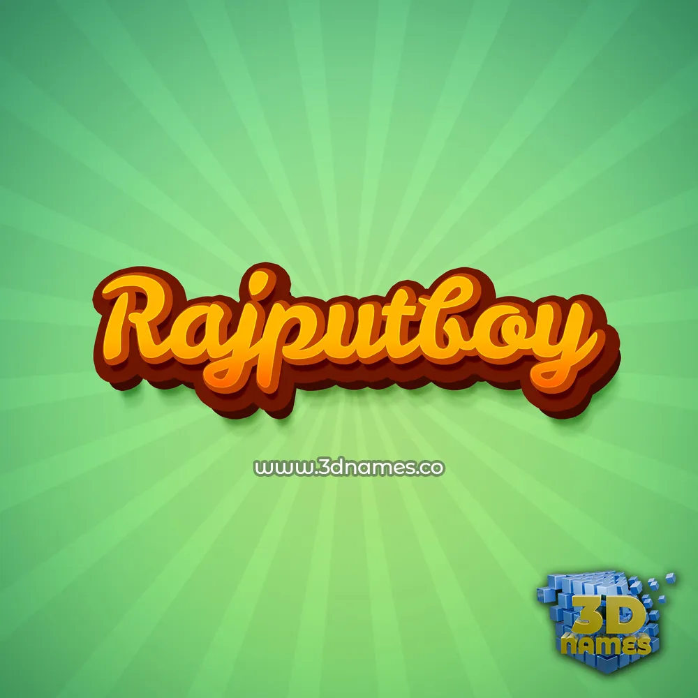 rajputboy in Green Rays style - 3D name wallpaper