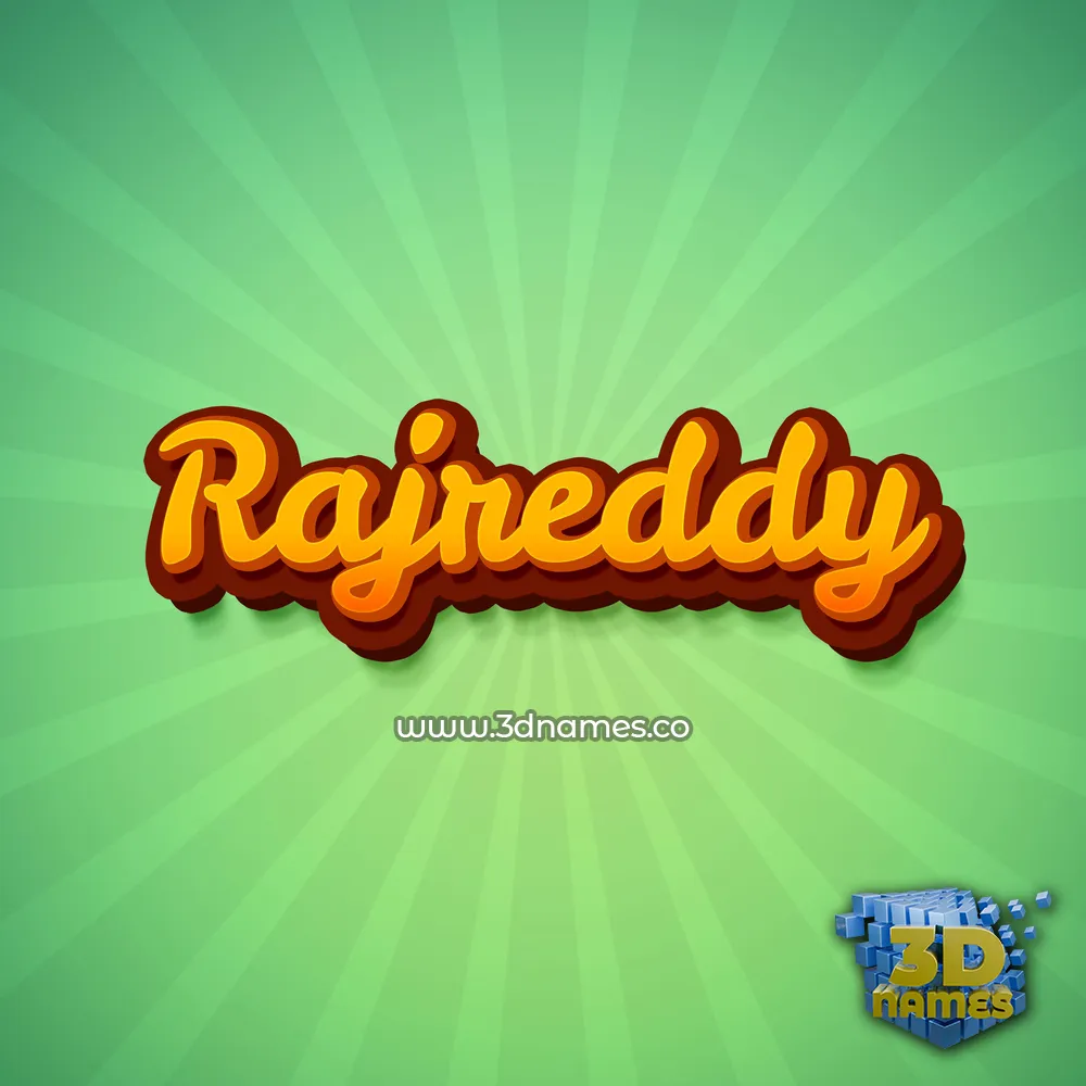 rajreddy in Green Rays style - 3D name wallpaper