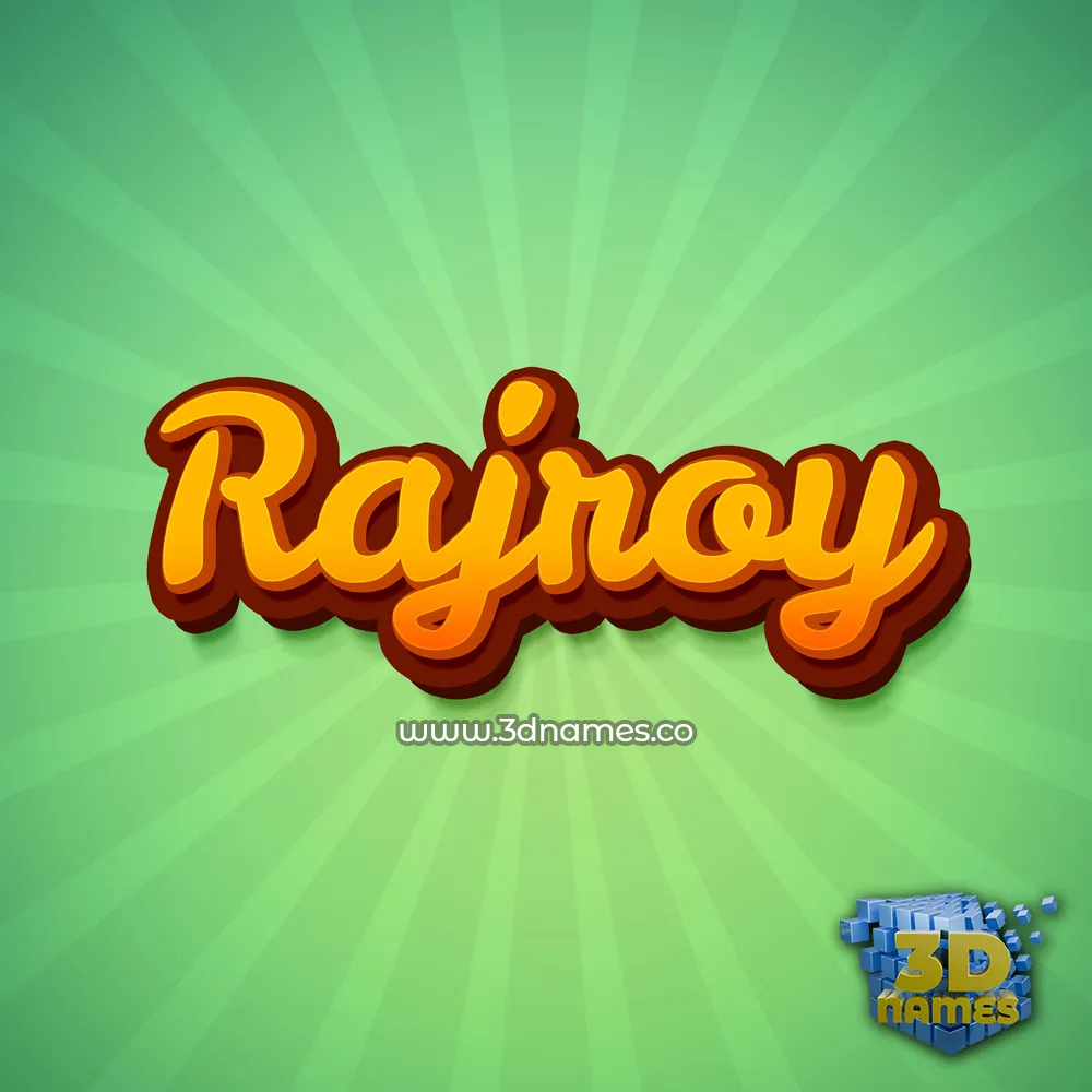rajroy in Green Rays style - 3D name wallpaper