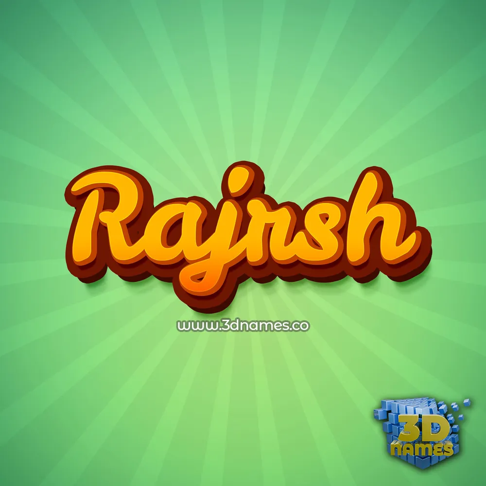 rajrsh in Green Rays style - 3D name wallpaper