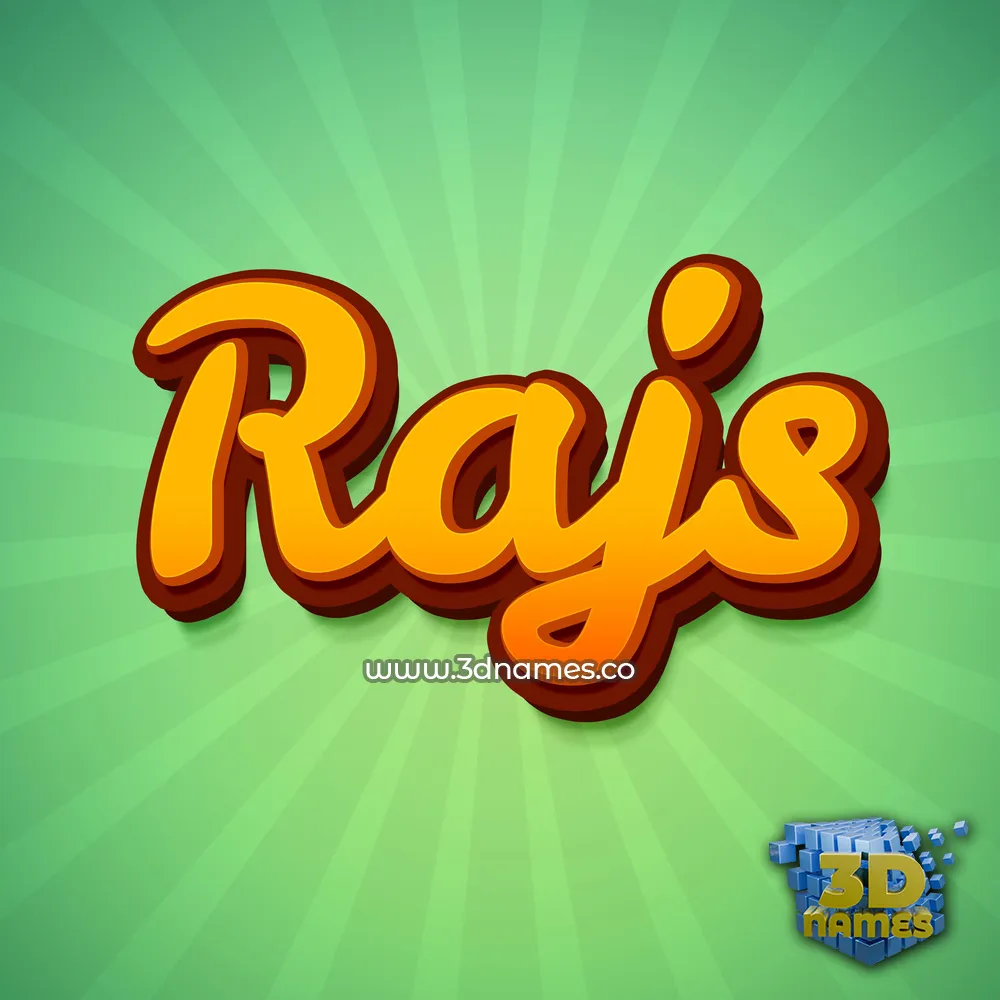 rajs in Green Rays style - 3D name wallpaper