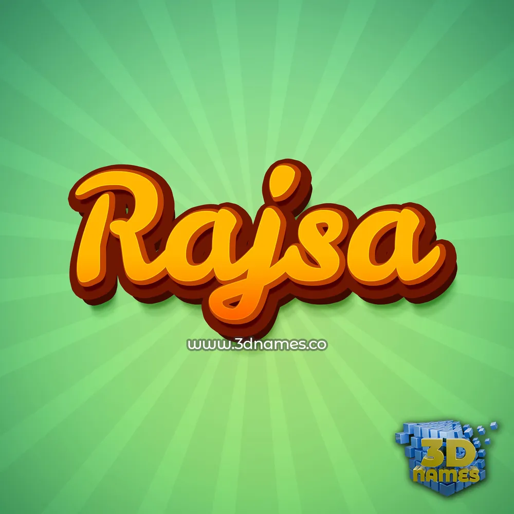 rajsa in Green Rays style - 3D name wallpaper