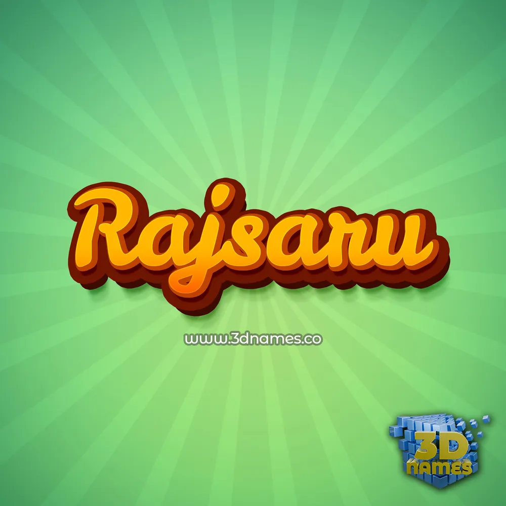 rajsaru in Green Rays style - 3D name wallpaper