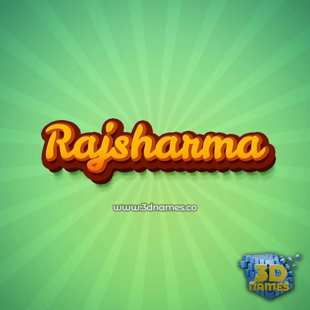 rajsharma in Green Rays style - 3D name wallpaper