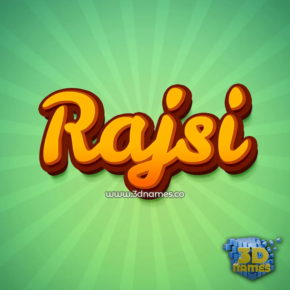 rajsi in Green Rays style - 3D name wallpaper