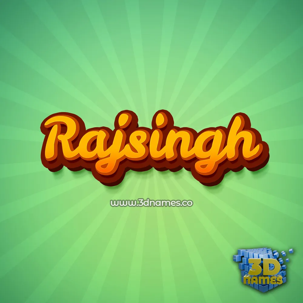 rajsingh in Green Rays style - 3D name wallpaper