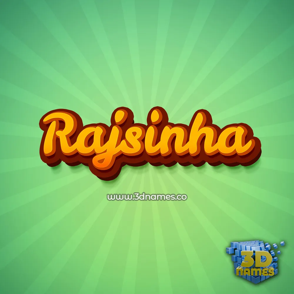 rajsinha in Green Rays style - 3D name wallpaper