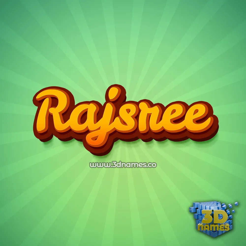 rajsree in Green Rays style - 3D name wallpaper