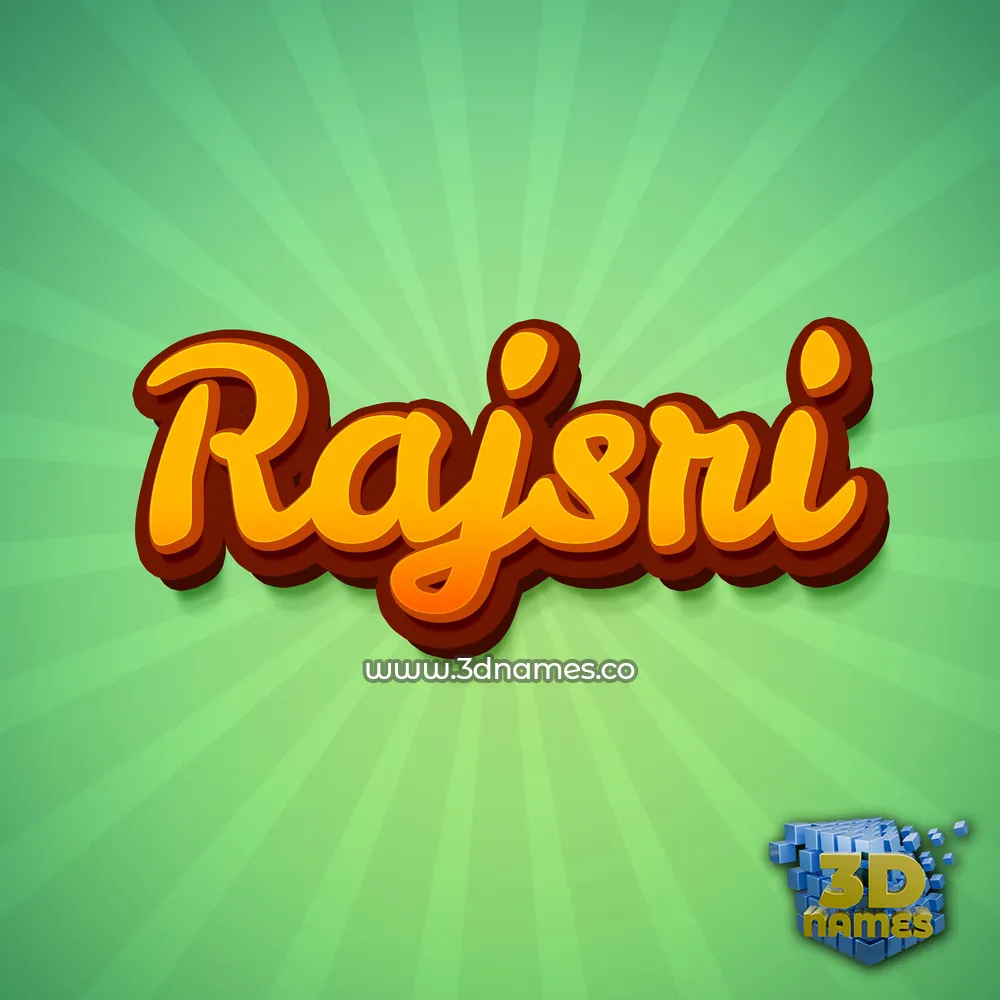 rajsri in Green Rays style - 3D name wallpaper