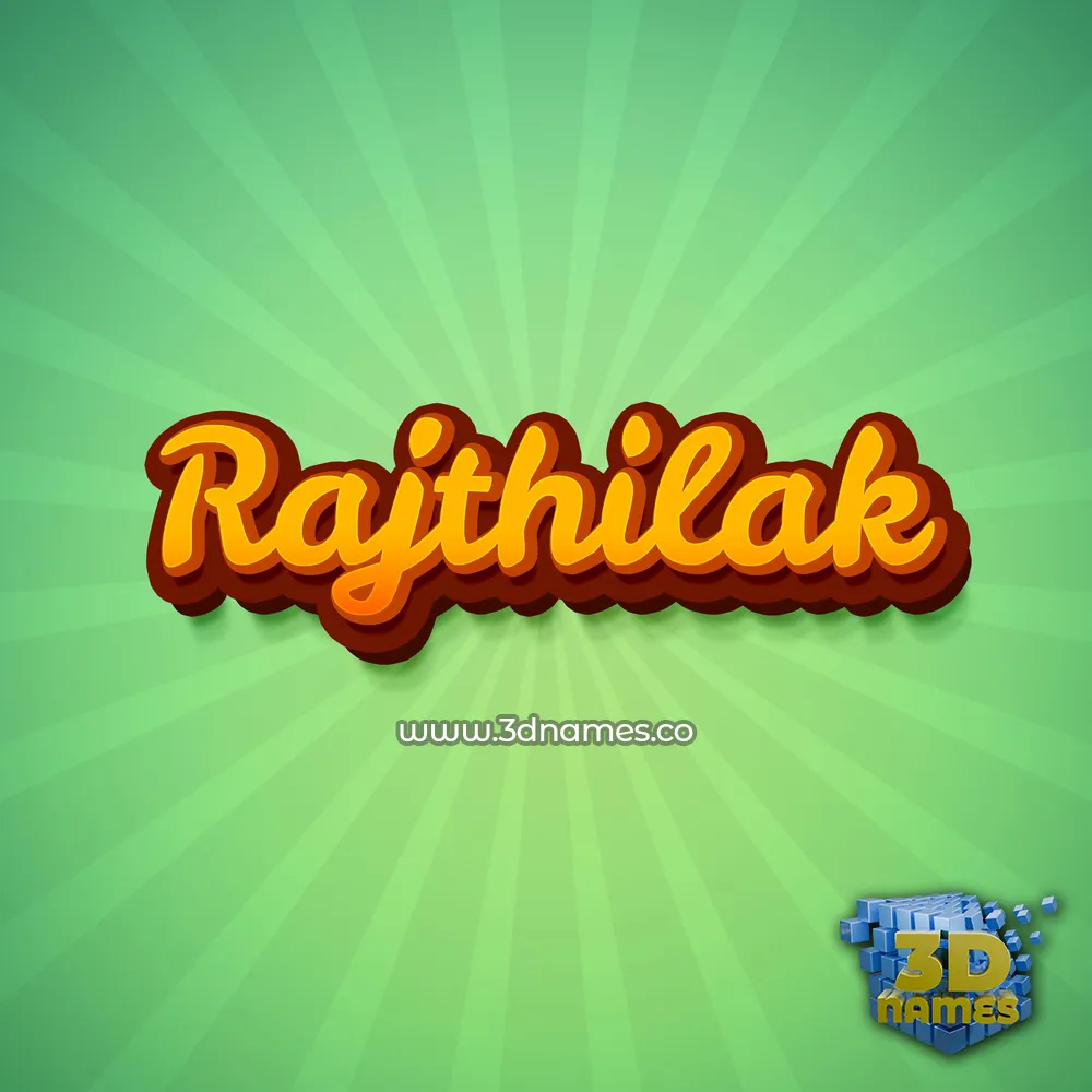rajthilak in Green Rays style - 3D name wallpaper