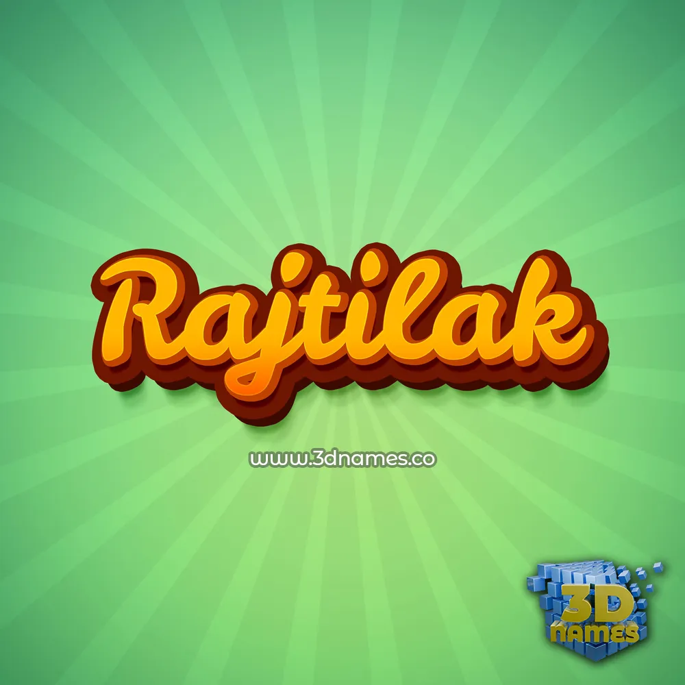 rajtilak in Green Rays style - 3D name wallpaper