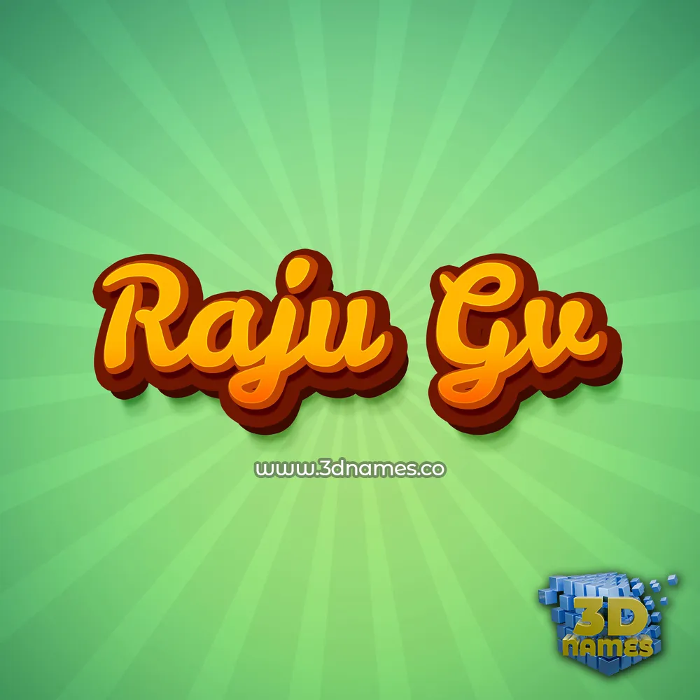 raju gv in Green Rays style - 3D name wallpaper