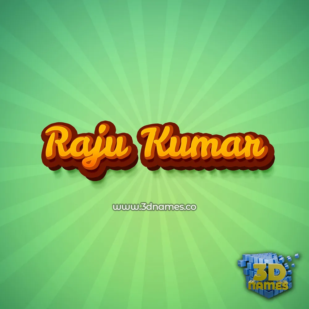 raju kumar in Green Rays style - 3D name wallpaper