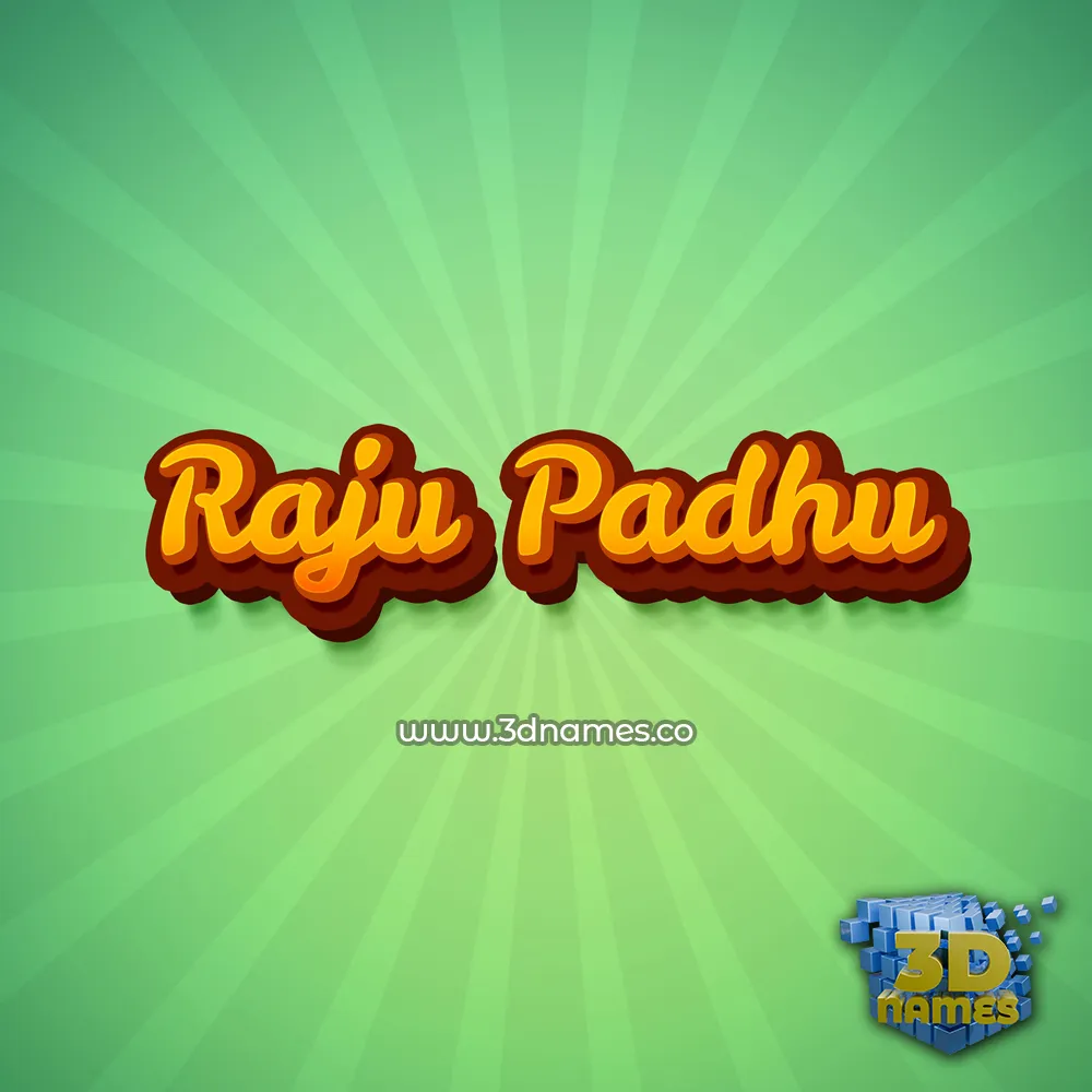 raju padhu in Green Rays style - 3D name wallpaper