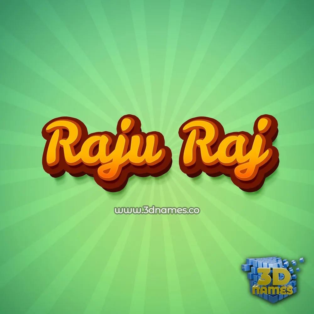 raju raj in Green Rays style - 3D name wallpaper