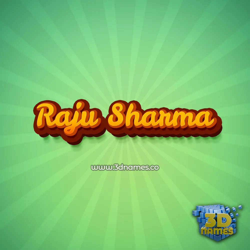 raju sharma in Green Rays style - 3D name wallpaper