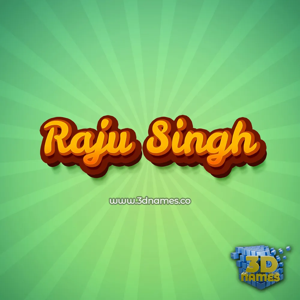 raju singh in Green Rays style - 3D name wallpaper