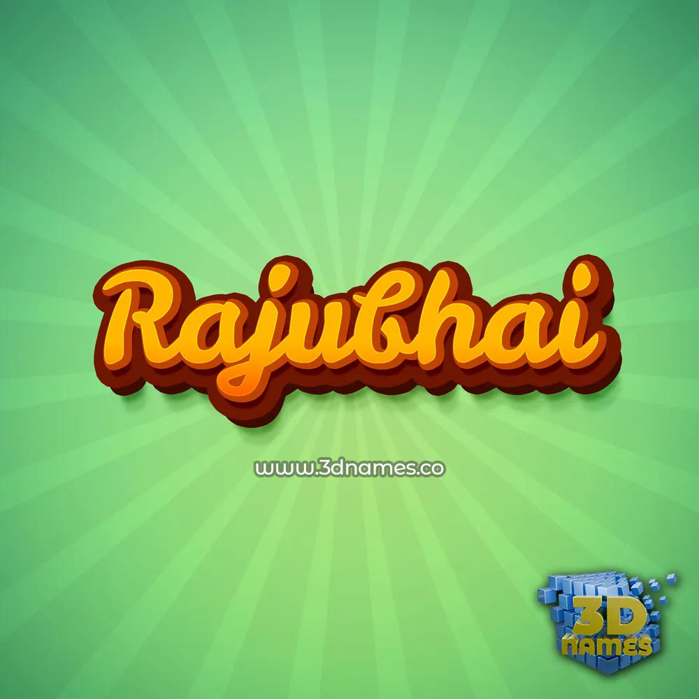 rajubhai in Green Rays style - 3D name wallpaper