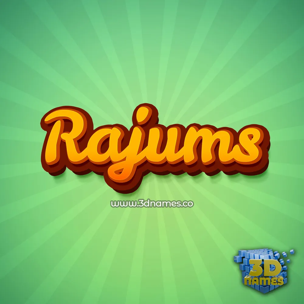 rajums in Green Rays style - 3D name wallpaper
