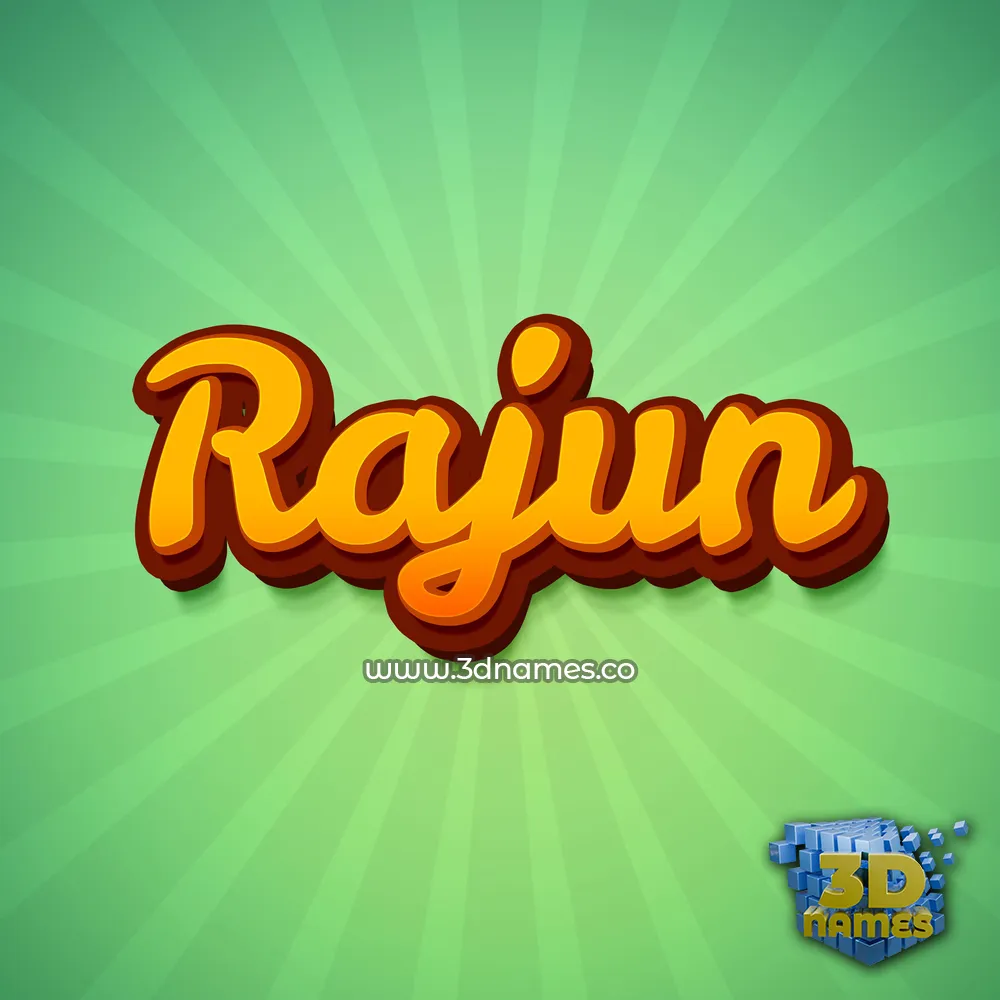 rajun in Green Rays style - 3D name wallpaper