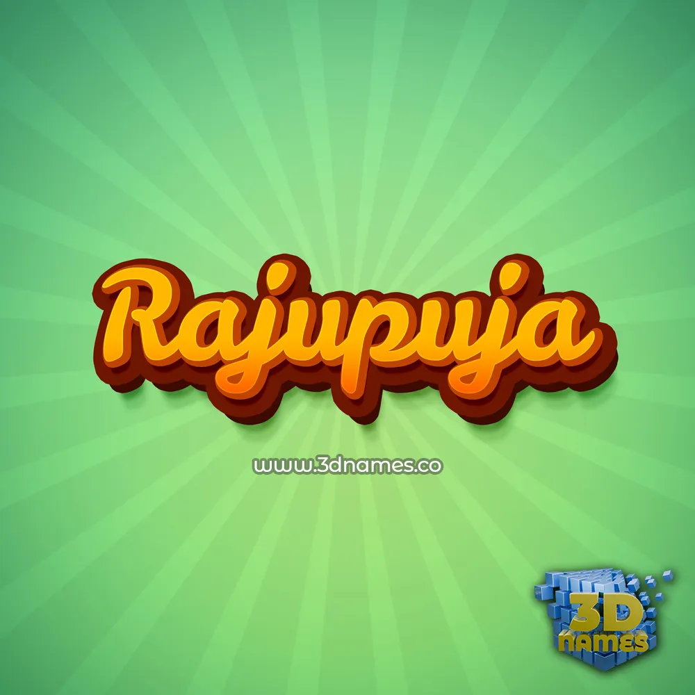 rajupuja in Green Rays style - 3D name wallpaper