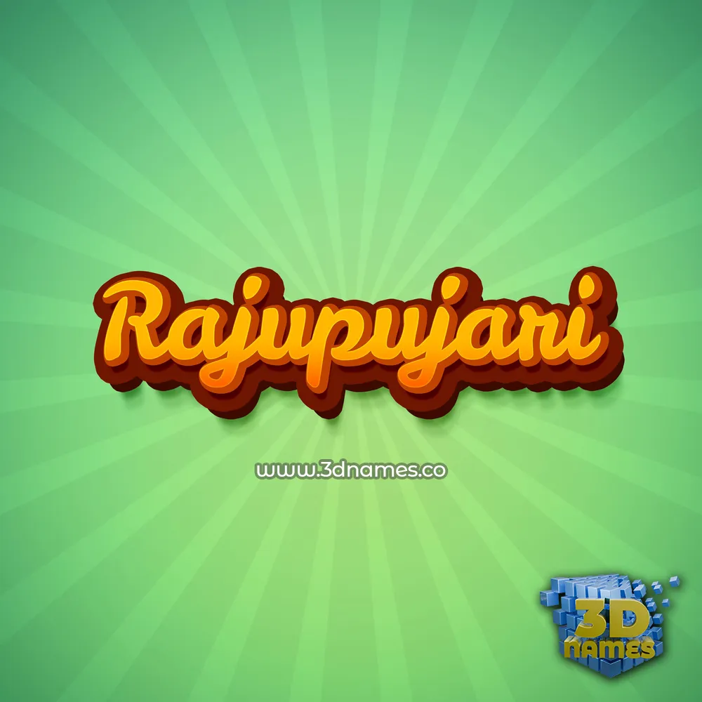 rajupujari in Green Rays style - 3D name wallpaper